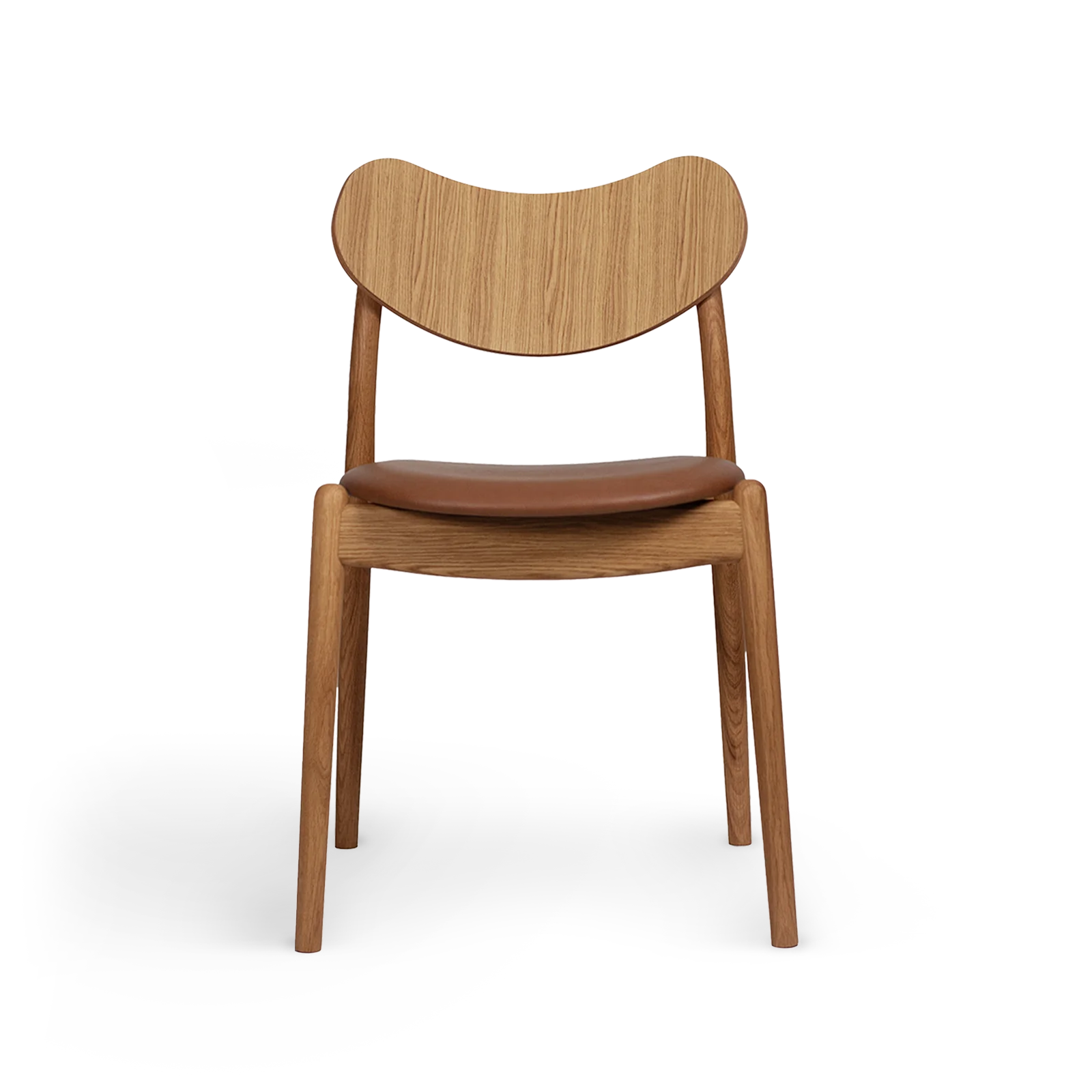 RO COLLECTION - Hybrid Spisebordsstol, Oak/Exclusive Leather Cognac