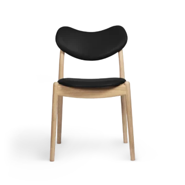 RO COLLECTION - Hybrid Spisebordsstol, Soaped Oak/Exclusive Leather Black