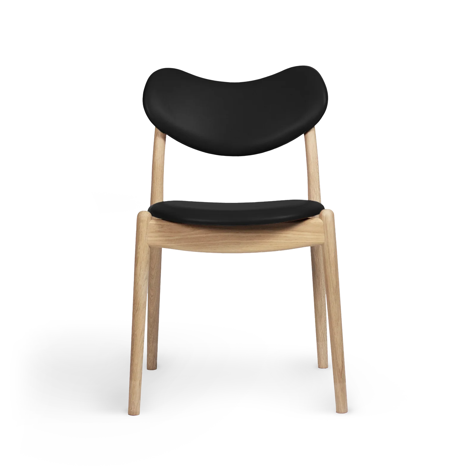 RO COLLECTION - Hybrid Spisebordsstol, Soaped Oak/Exclusive Leather Black