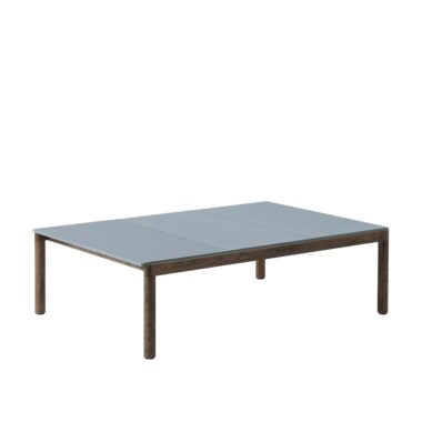 MUUTO - Couple Sofabord 120x84 - 2 Plain 1 Wavy, Light Blue/Dark Oak