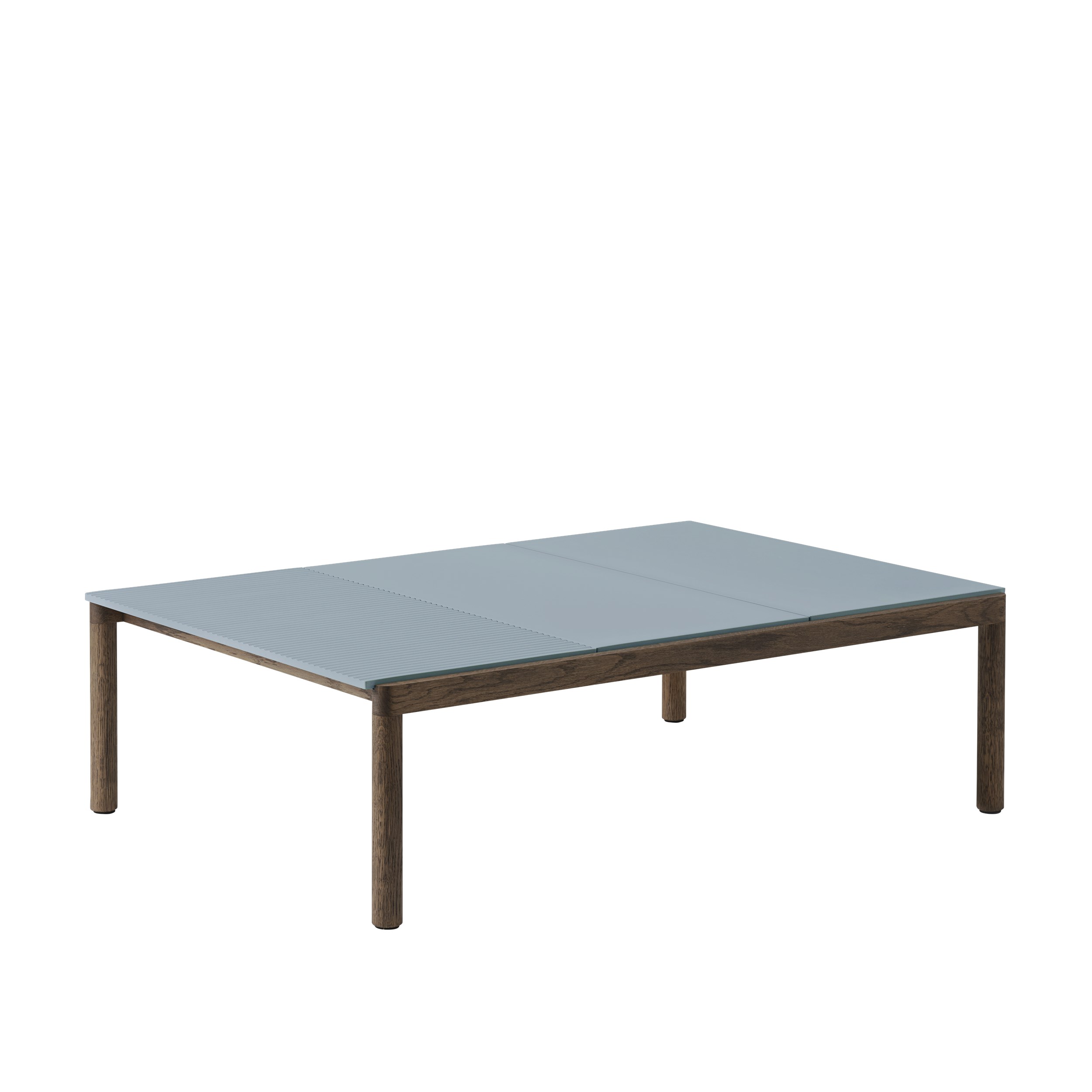 MUUTO - Couple Sofabord 120x84 - 2 Plain 1 Wavy, Light Blue/Dark Oak