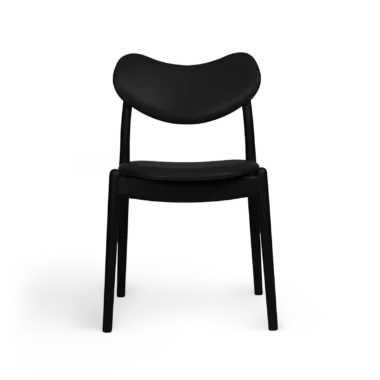 RO COLLECTION - Hybrid Spisebordsstol, Black/Exclusive Leather Black