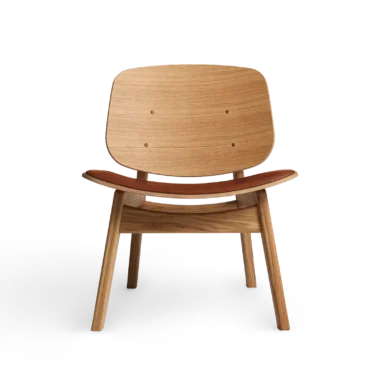 RO COLLECTION - Pandora Loungestol, Oak/Standard Leather Calvados