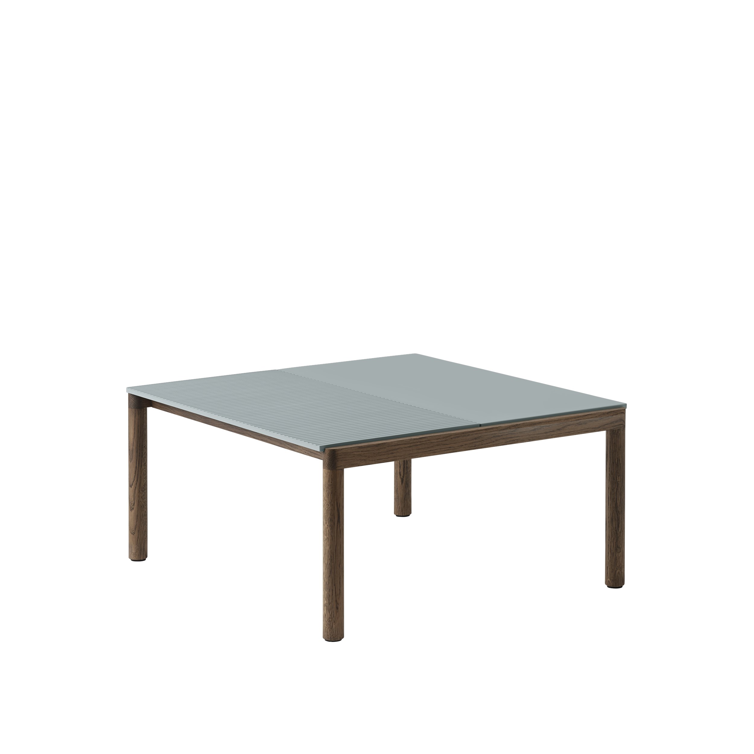 MUUTO - Couple Sofabord 80x84 - 1 Plain 1 Wavy, Light Blue/Dark Oak