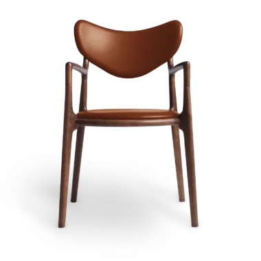 RO COLLECTION - Salon Spisebordsstol, Walnut stain/Exclusive Leather Cognac