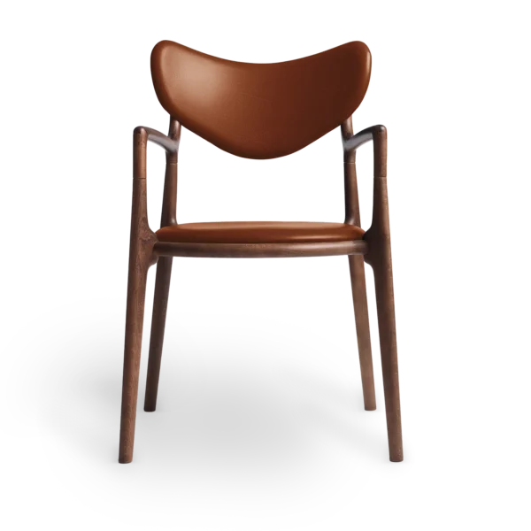 RO COLLECTION - Salon Spisebordsstol, Walnut stain/Exclusive Leather Cognac