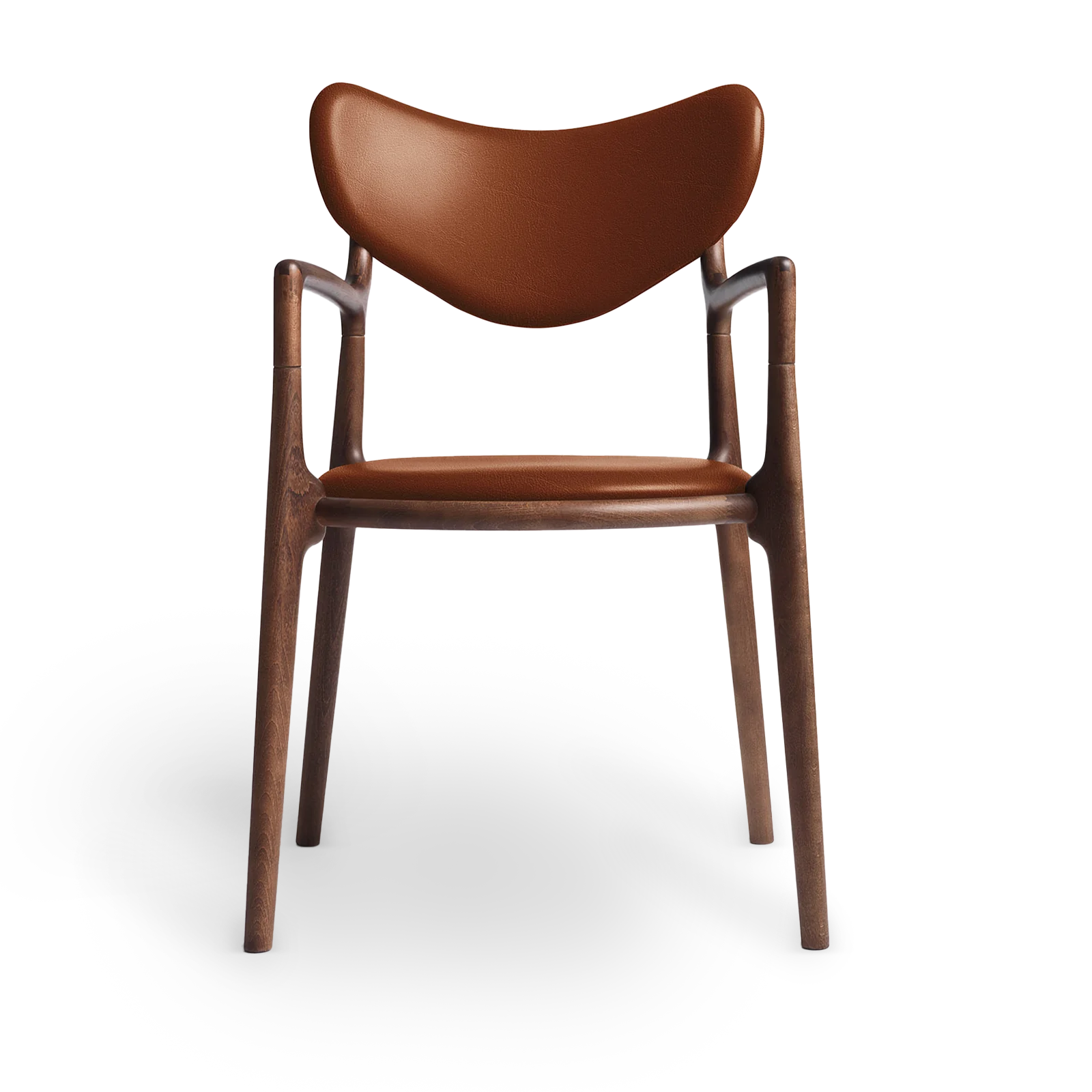RO COLLECTION - Salon Spisebordsstol, Walnut stain/Exclusive Leather Cognac