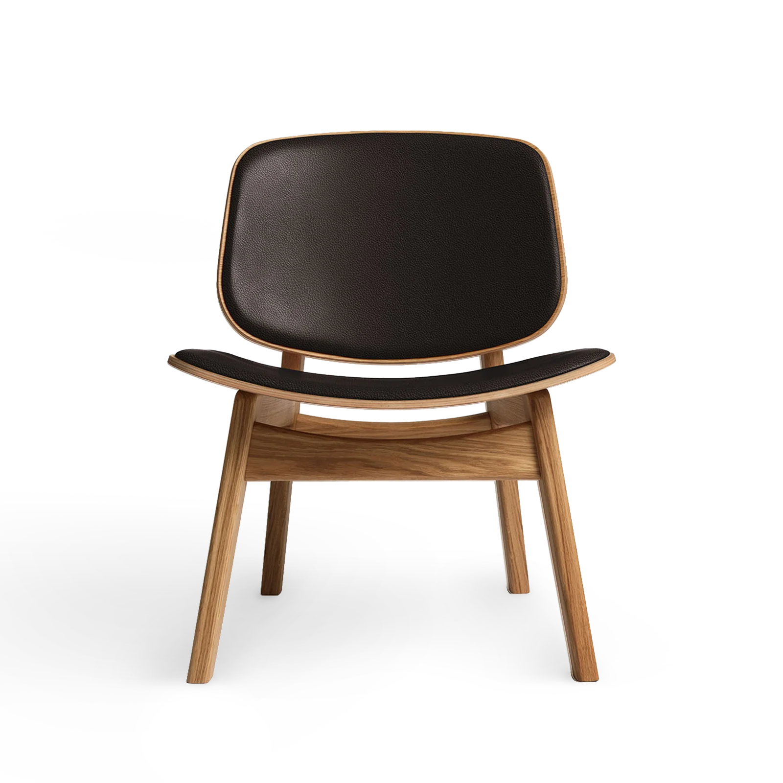 RO COLLECTION - Pandora Loungestol, Oak/Standard Leather Dark Brown