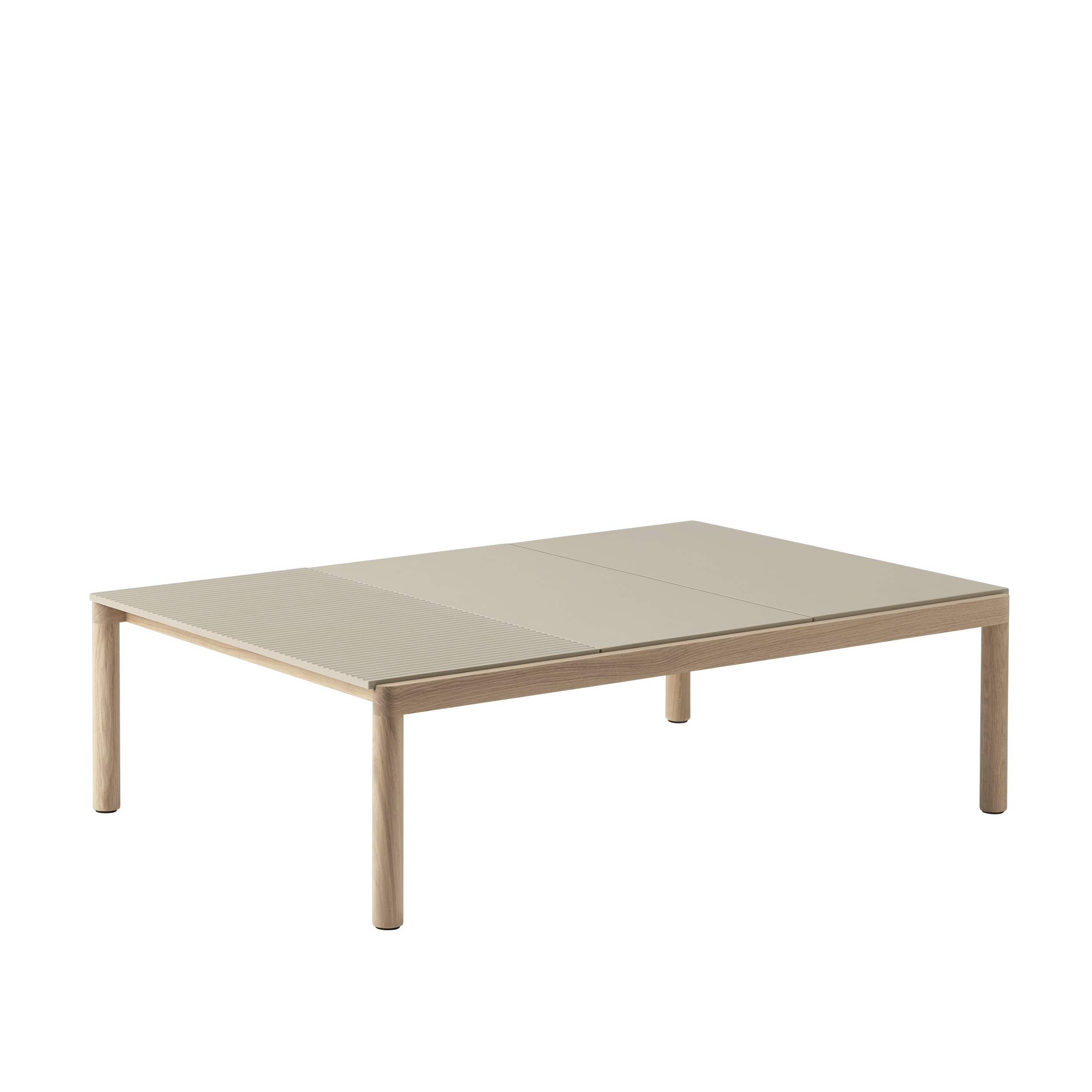 MUUTO - Couple Sofabord 120x84 - 2 Plain 1 Wavy, Sand/Oak