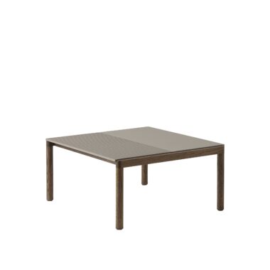 MUUTO - Couple Sofabord 80x84 - 1 Plain 1 Wavy, Taupe/Dark Oak