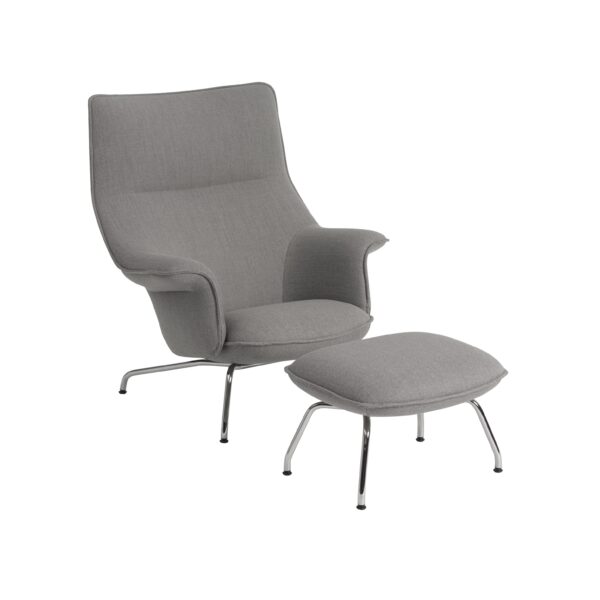 MUUTO - Doze Lænestol High Tube, Re-Wool 128/Chrome - Billede 2
