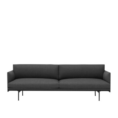 MUUTO - Outline Sofa 3-seater, Remix 163/Black