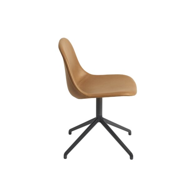 MUUTO - Fiber Spisebordsstol - Swivel, Refine Leather Cognac/Black - Billede 3