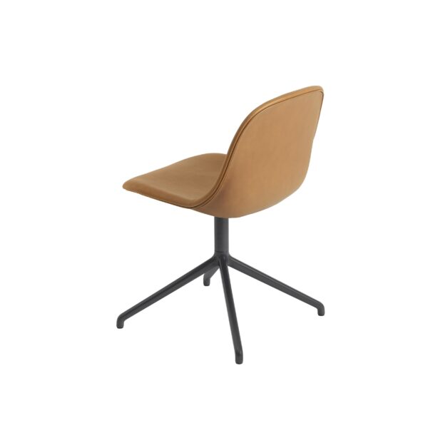 MUUTO - Fiber Spisebordsstol - Swivel, Refine Leather Cognac/Black - Billede 2