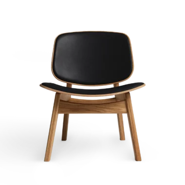 RO COLLECTION - Pandora Loungestol, Oak/Exclusive Leather Black