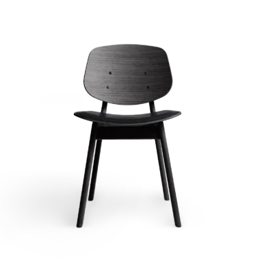 RO COLLECTION - Pandora Spisebordsstol, Black Oak/Standard Leather Black