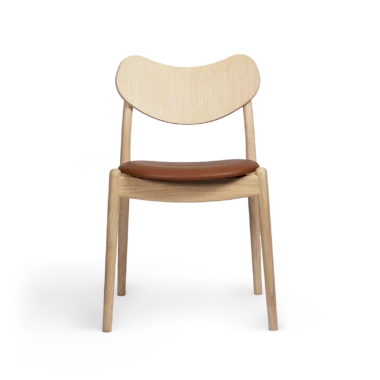 RO COLLECTION - Hybrid Spisebordsstol, Soaped Oak/Standard Leather Calvados