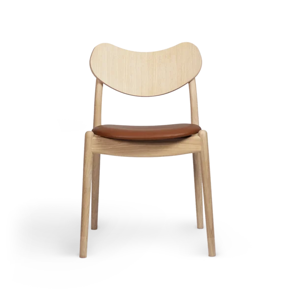 RO COLLECTION - Hybrid Spisebordsstol, Soaped Oak/Standard Leather Calvados