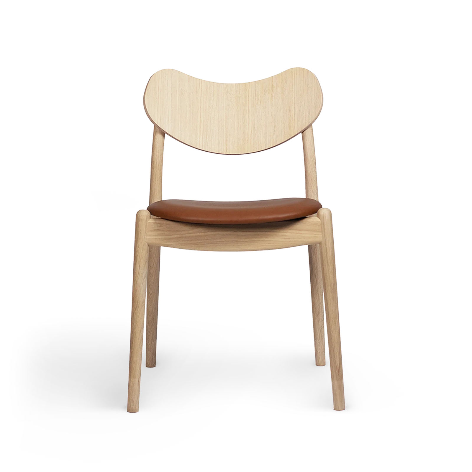 RO COLLECTION - Hybrid Spisebordsstol, Soaped Oak/Standard Leather Calvados