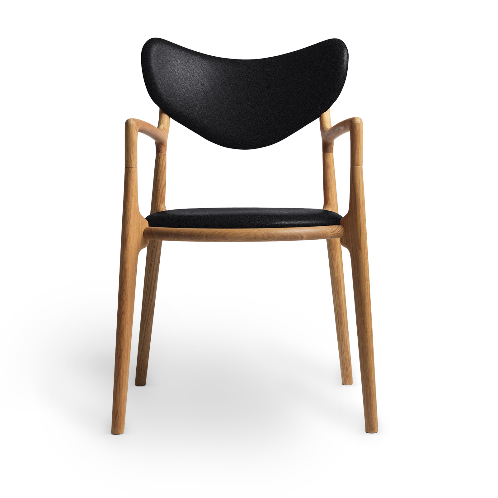 RO COLLECTION - Salon Spisebordsstol, Oak/Standard Leather Black