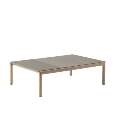 MUUTO - Couple Sofabord 120x84 - 2 Plain 1 Wavy, Taupe/Oak