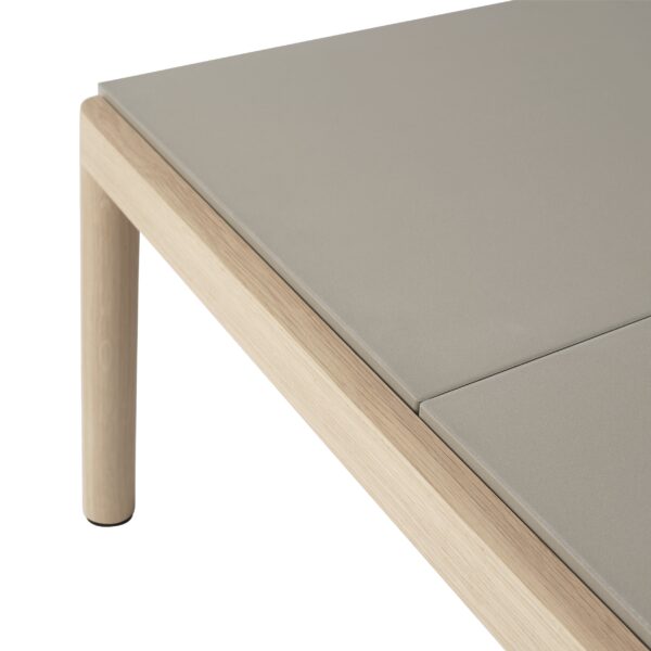 MUUTO - Couple Sofabord 120x84 - 2 Plain 1 Wavy, Taupe/Oak - Billede 2