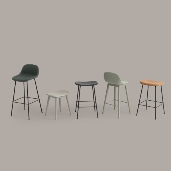 MUUTO - Fiber Barstol Tube Base 75, Natural White - Billede 4