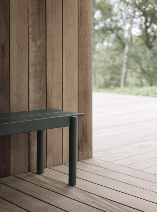 MUUTO - Linear Steel Bænk 170x34, Dark Green - Billede 3
