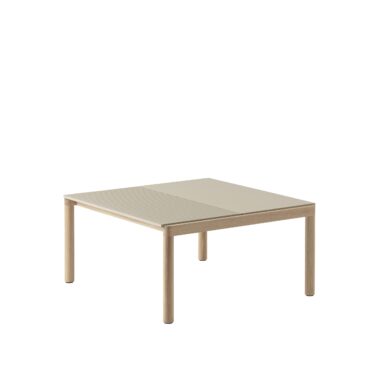 MUUTO - Couple Sofabord 80x84 - 1 Plain 1 Wavy, Sand/Oak