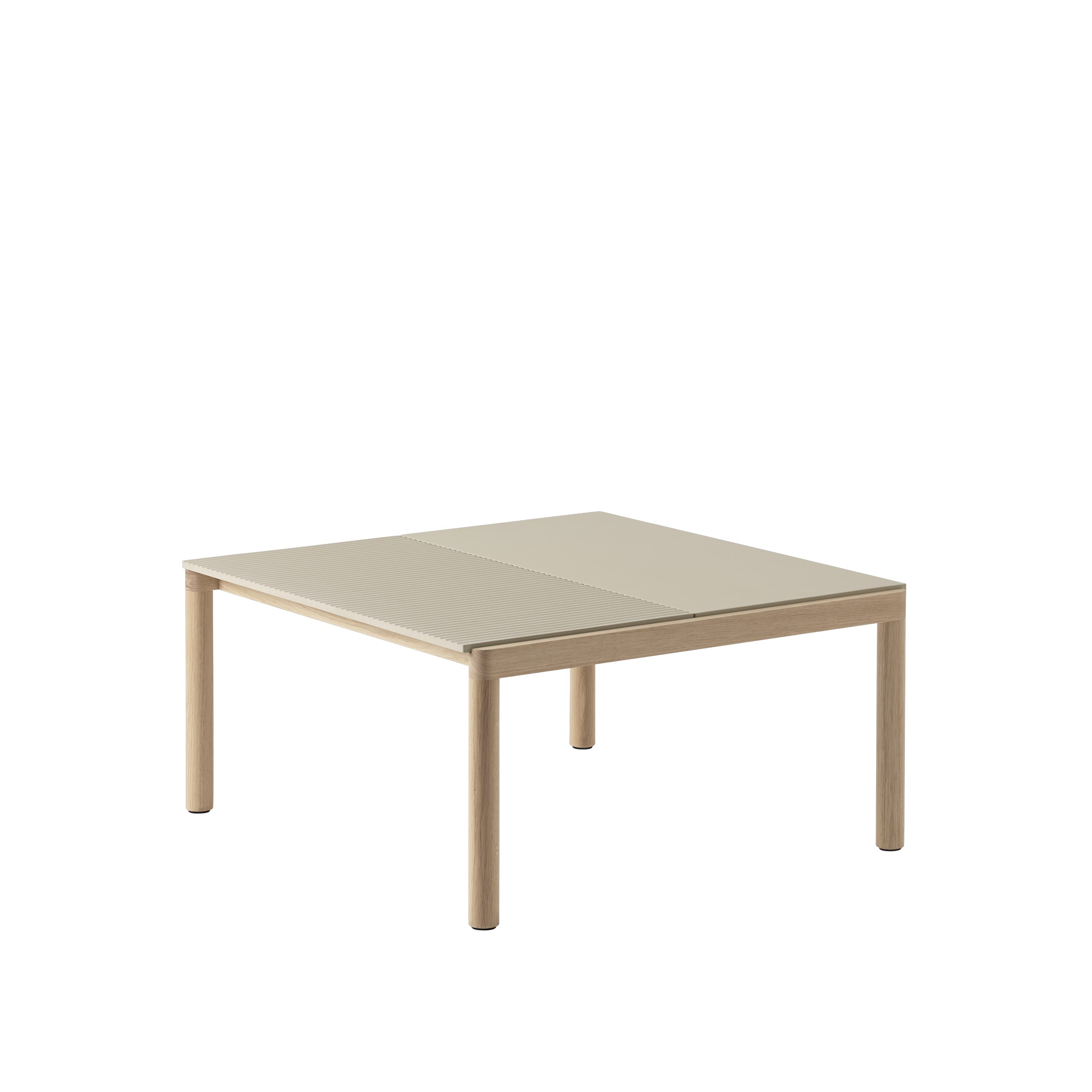 MUUTO - Couple Sofabord 80x84 - 1 Plain 1 Wavy, Sand/Oak