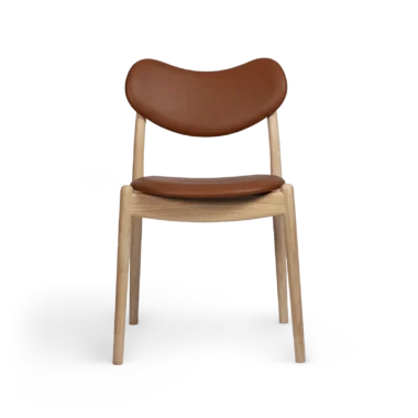 RO COLLECTION - Hybrid Spisebordsstol, Soaped Oak/Standard Leather Calvados