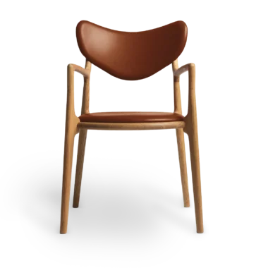 RO COLLECTION - Salon Spisebordsstol, Oak/Exclusive Leather Cognac