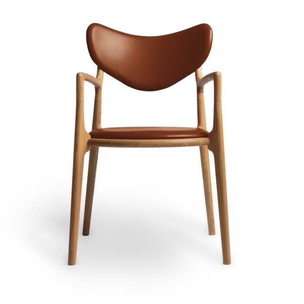RO COLLECTION - Salon Spisebordsstol, Oak/Exclusive Leather Cognac