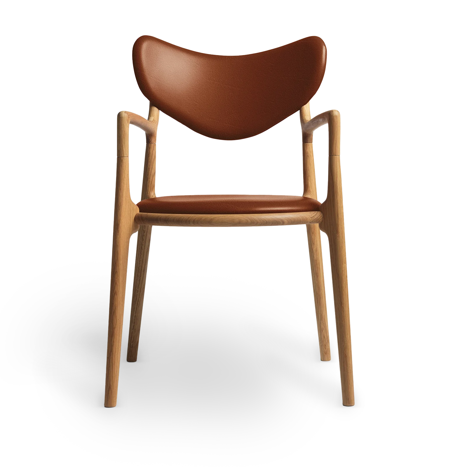 RO COLLECTION - Salon Spisebordsstol, Oak/Exclusive Leather Cognac