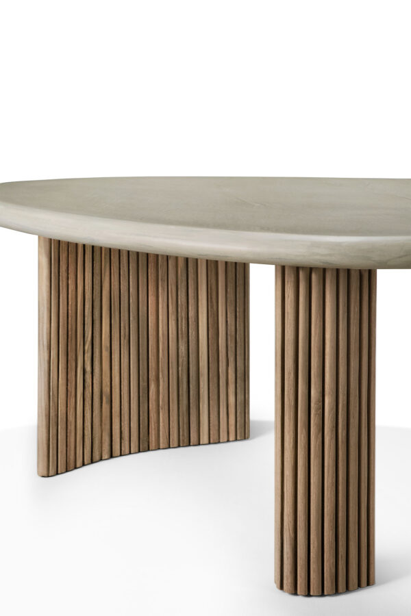 ETHNICRAFT - Boomerang Udendørs Sofabord L90, Concrete/Teak - Billede 3