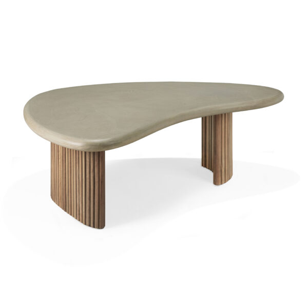 ETHNICRAFT - Boomerang Udendørs Sofabord L90, Concrete/Teak - Billede 2