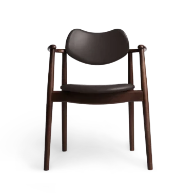 RO COLLECTION - Regatta Spisebordsstol, Walnut Stain/Supreme Leather Dark Chocolate