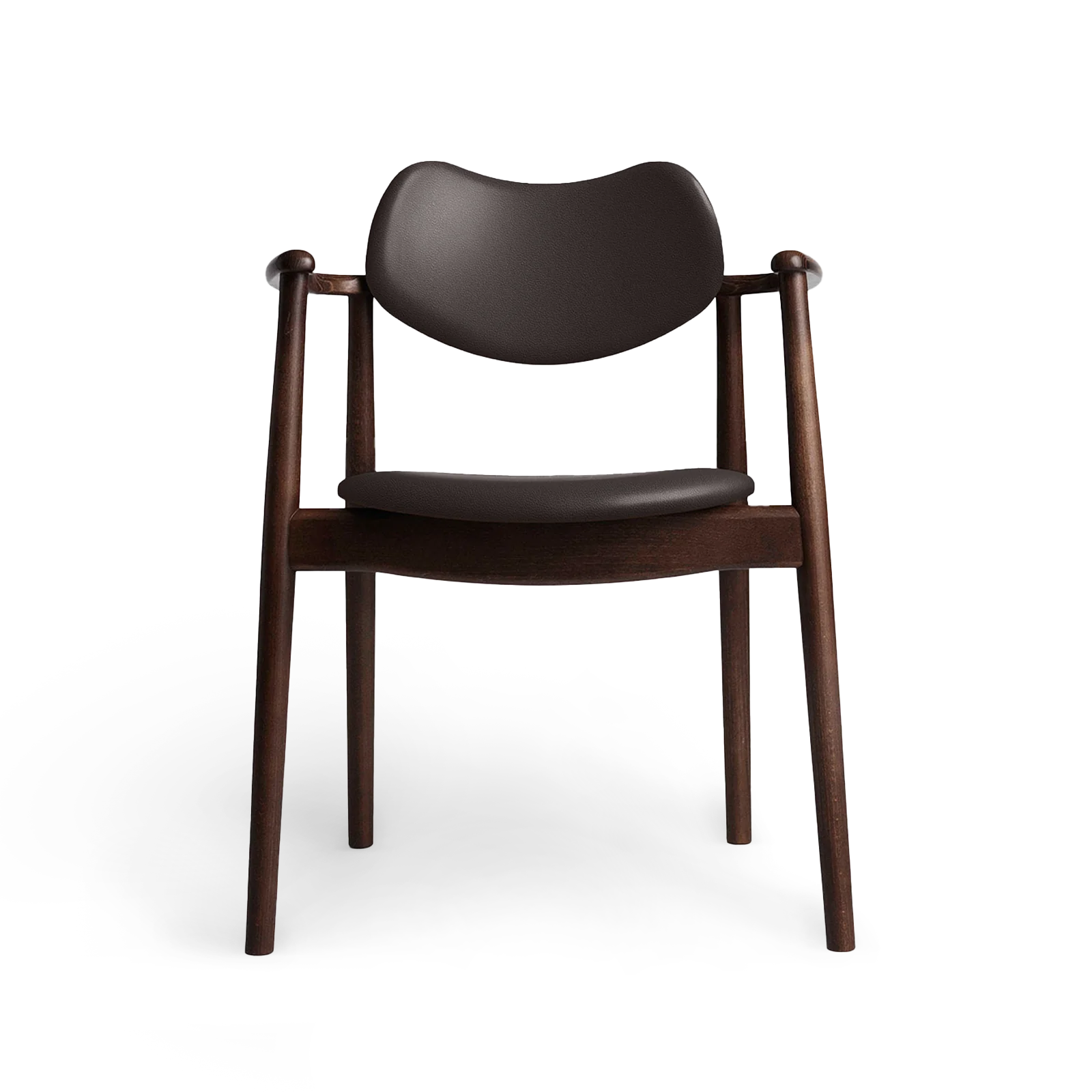 RO COLLECTION - Regatta Spisebordsstol, Walnut Stain/Supreme Leather Dark Chocolate