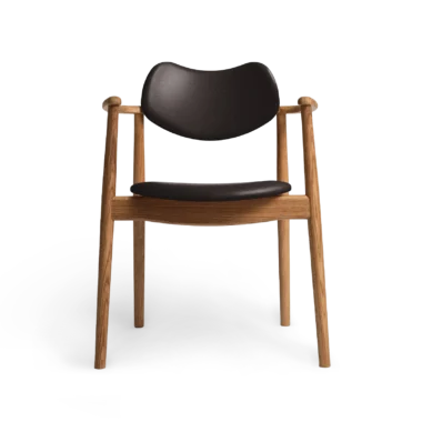 RO COLLECTION - Regatta Spisebordsstol, Oak/Standard Leather Dark Brown