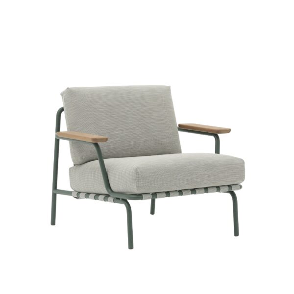 MUUTO - Settle Udendørs Loungestol, Weave 2/Dark Green