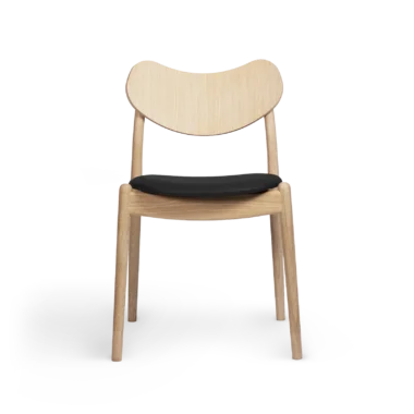 RO COLLECTION - Hybrid Spisebordsstol, Soaped Oak/Exclusive Leather Black