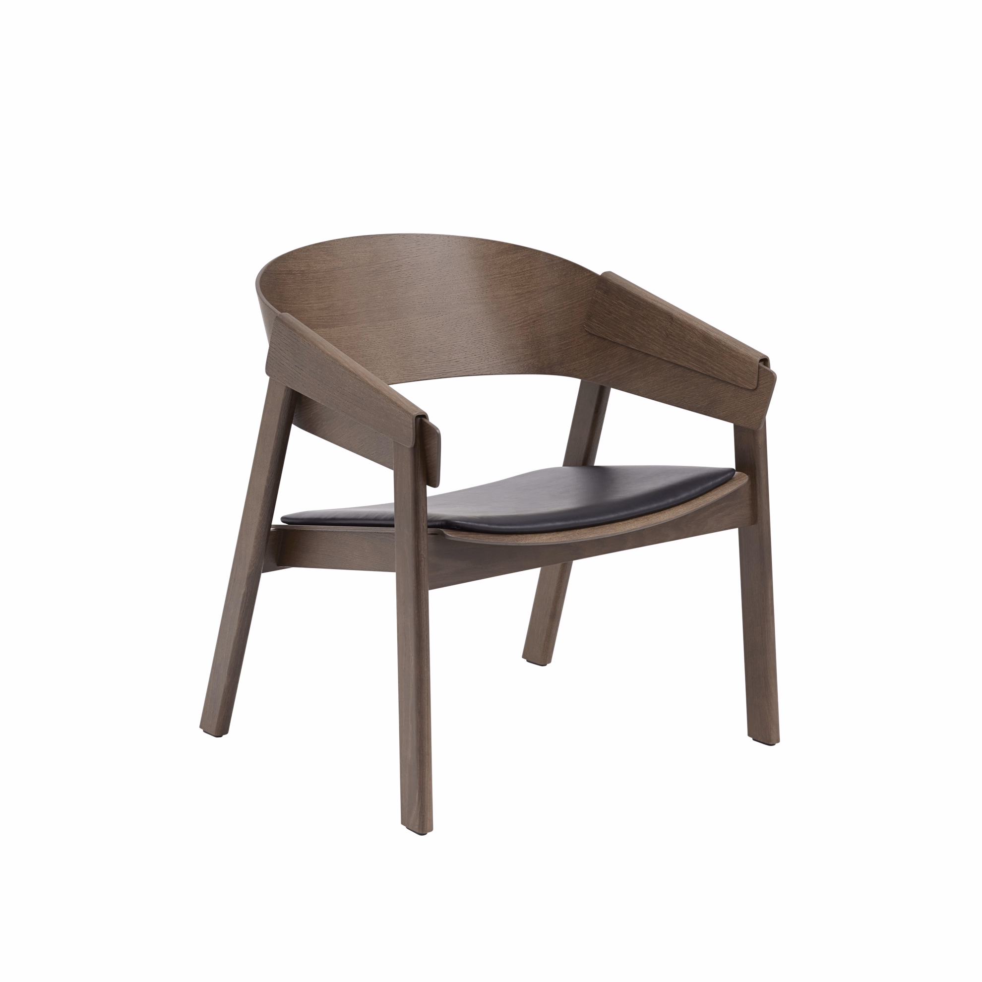 MUUTO - Cover Loungestol, Refine Leather Black/Stained Dark Brown