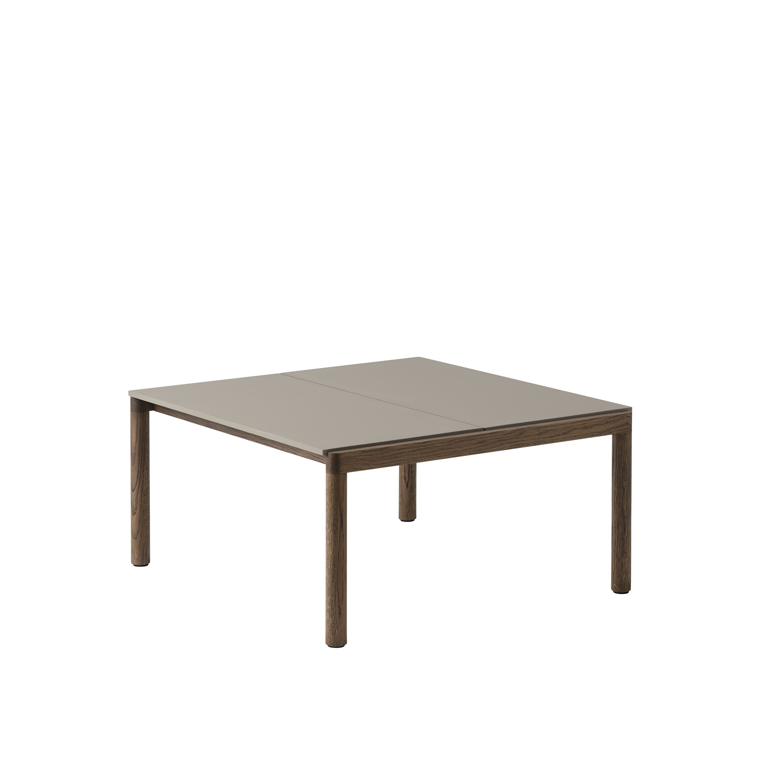 MUUTO - Couple Sofabord 80x84 - 2 Plain, Taupe/Dark Oak