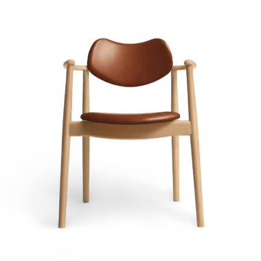 RO COLLECTION - Regatta Spisebordsstol, Beech/Exclusive Leather Cognac