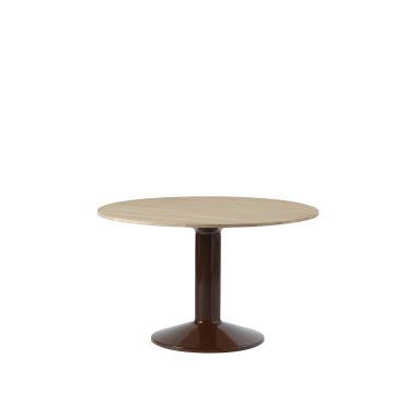MUUTO - Midst Spisebord Ø120, Oiled Oak/Dark Red