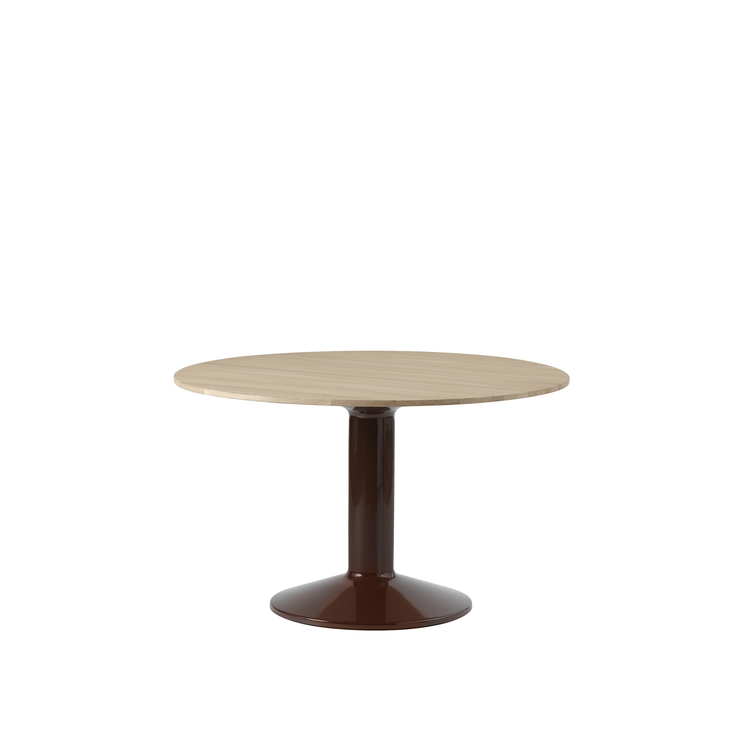 MUUTO - Midst Spisebord Ø120, Oiled Oak/Dark Red