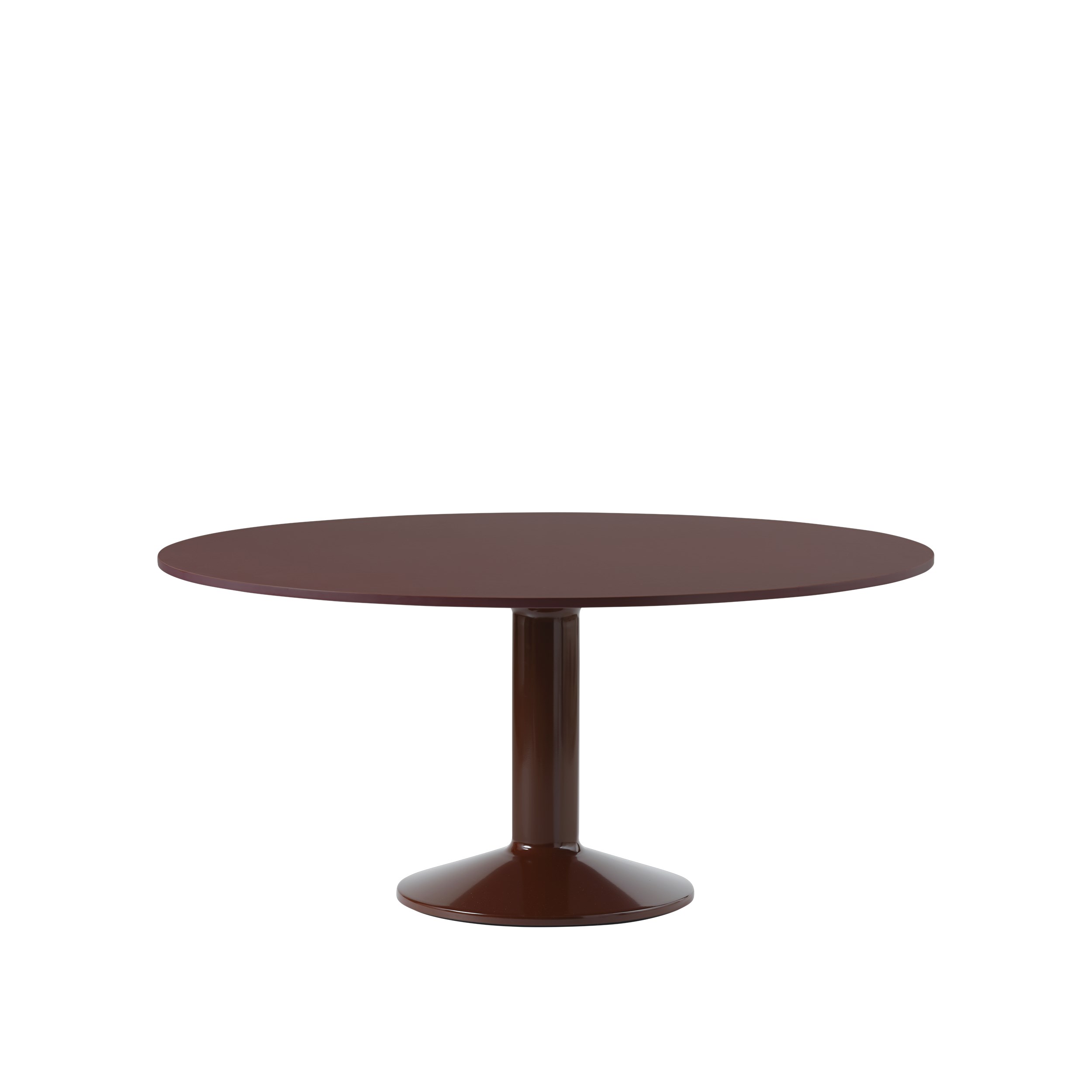 MUUTO - Midst Spisebord Ø160, Dark Red Linoleum/Dark Red