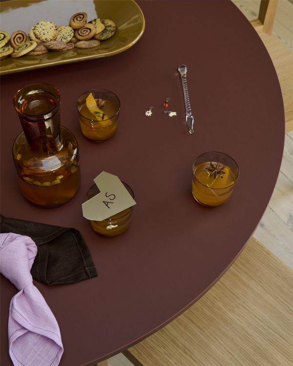 MUUTO - Midst Spisebord Ø120, Dark Red Linoleum/Dark Red - Billede 2