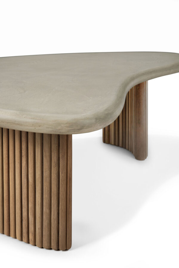 ETHNICRAFT - Boomerang Udendørs Sofabord L126, Concrete/Teak - Billede 3