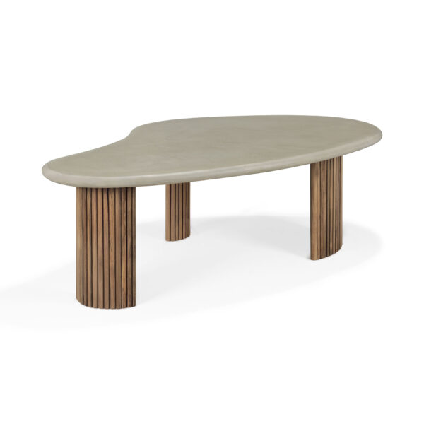 ETHNICRAFT - Boomerang Udendørs Sofabord L126, Concrete/Teak - Billede 2